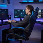 Sedia Gaming con Poggiapiedi, Sedia da Computer Ergonomica con Poggiatesta e Supporto Lombare, Sedia da Gioco Traspirante Regolabile in Altezza per Casa e Ufficio
