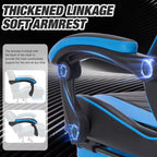 Sedia Gaming con Poggiapiedi, Sedia da Computer Ergonomica con Poggiatesta e Supporto Lombare, Sedia da Gioco Traspirante Regolabile in Altezza per Casa e Ufficio