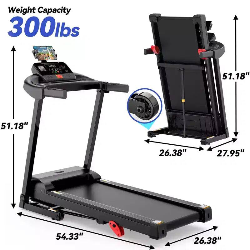 Treadmills on Sale, Treadmills Clearance,Folding Home Treadmill 3.25HP Motor, Manual Incline Cardio Machine with Bluetooth Speakers