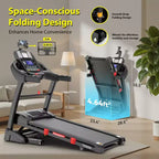 Tapis Roulant con Motore Brushless da 5.0HP, Inclinazione Automatica del 20%, Capacità di Peso di 180 kg, Alta Velocità di 19 km/h