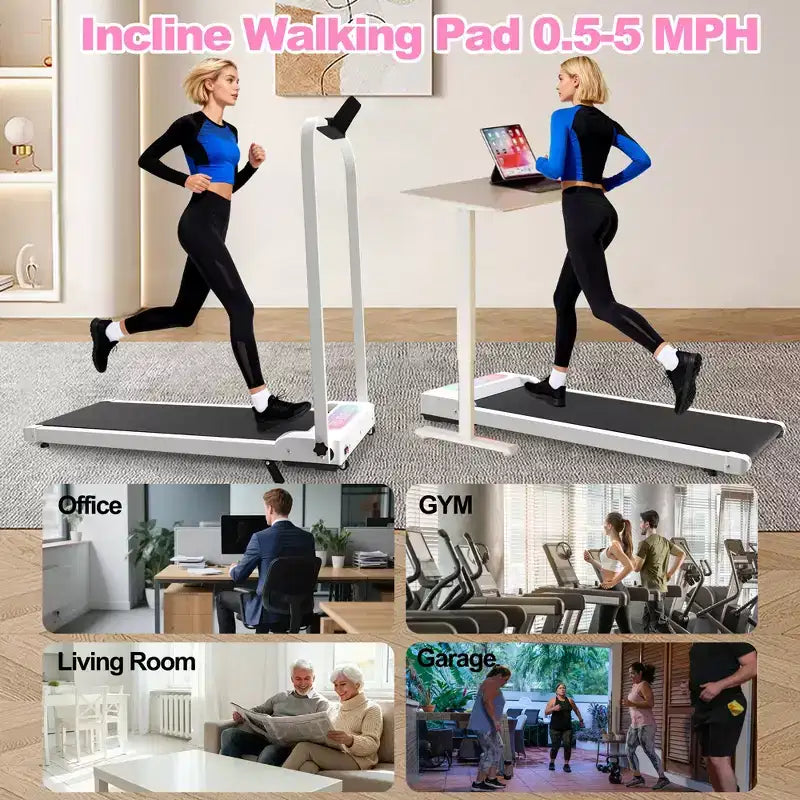 GDFStudio Vella 2.0HP Foldable Treadmill with Incline and Vibration Pad