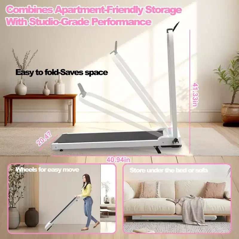 GDFStudio Vella 2.0HP Foldable Treadmill with Incline and Vibration Pad