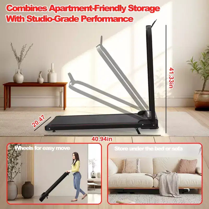 GDFStudio Vella 2.0HP Foldable Treadmill with Incline and Vibration Pad