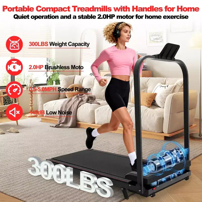 GDFStudio Vella 2.0HP Foldable Treadmill with Incline and Vibration Pad