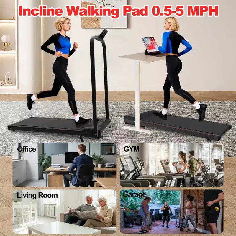 GDFStudio Vella 2.0HP Foldable Treadmill with Incline and Vibration Pad