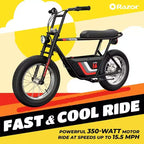 Razor Rambler 16 Electric Retro Minibike with 350W Motor & 36V Battery, Black