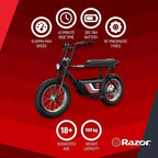 Razor Rambler 16 Electric Retro Minibike with 350W Motor & 36V Battery, Black