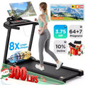 3.75HP Folding Treadmill for Home w/ Incline 300LB Capacity,Portable Walking Running Treadmill,71 Program,7.5MPH Fast Speed,Wide Shock Absorption Belt