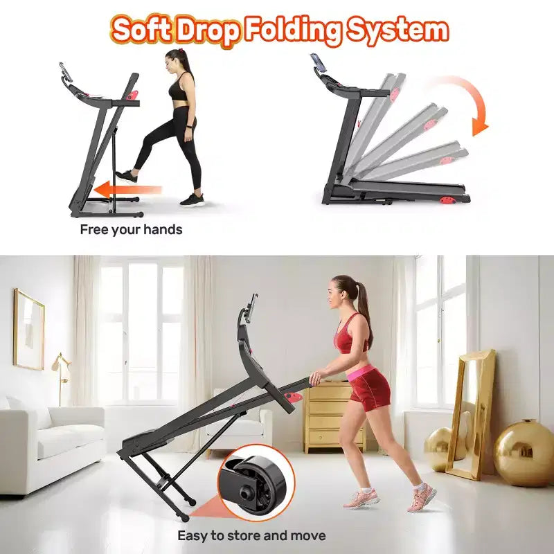 Tapis Roulant Pieghevole per Casa da 3,5 HP con Inclinazione e 71 Allenamenti, Capacità 136 kg, APP con Corsi di Allenamento Gratuiti, Doppio Altoparlante HiFi, Attrezzo per Esercizi