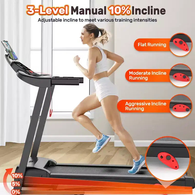 Tapis Roulant Pieghevole per Casa da 3,5 HP con Inclinazione e 71 Allenamenti, Capacità 136 kg, APP con Corsi di Allenamento Gratuiti, Doppio Altoparlante HiFi, Attrezzo per Esercizi