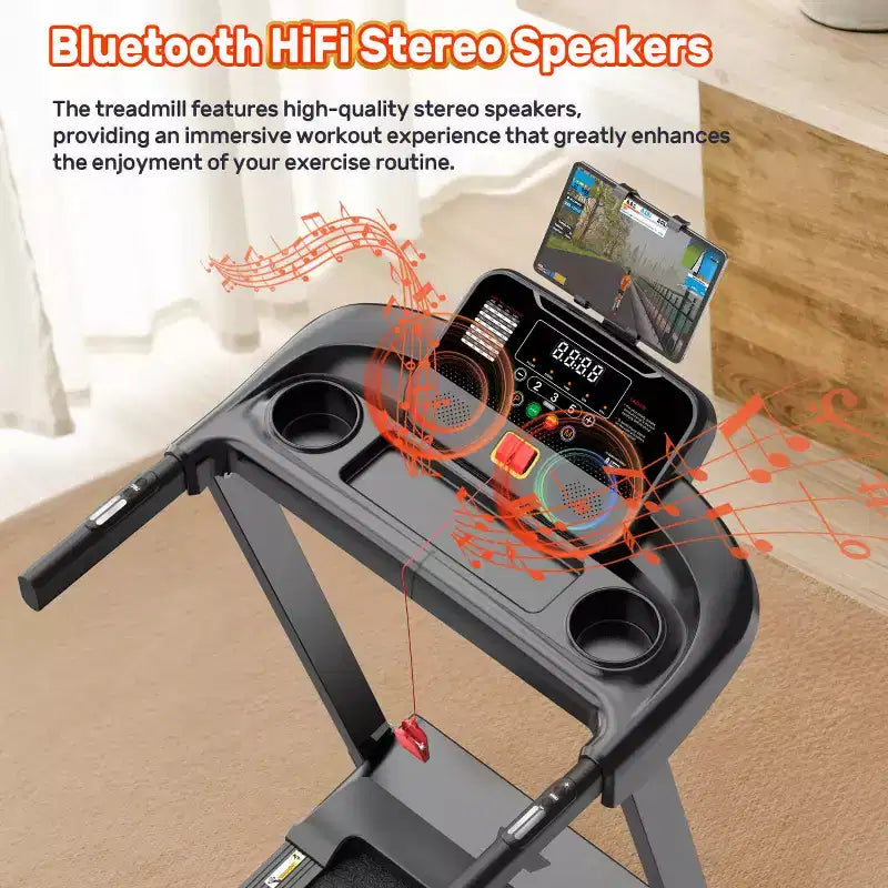 Tapis Roulant Pieghevole per Casa da 3,5 HP con Inclinazione e 71 Allenamenti, Capacità 136 kg, APP con Corsi di Allenamento Gratuiti, Doppio Altoparlante HiFi, Attrezzo per Esercizi