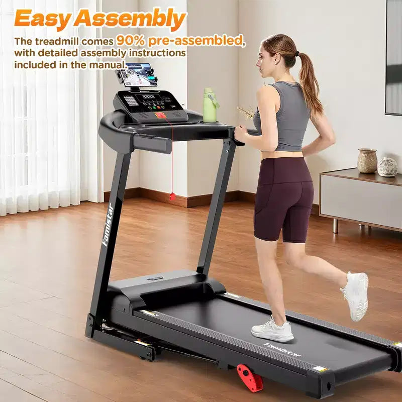 Tapis Roulant 3,55 HP con Inclinazione 10%, Capacità 145 kg, Pieghevole per Casa 12 km/h, 71 Programmi Smart, Controllo APP per Corsa e Camminata con Ginocchiere Gratuite