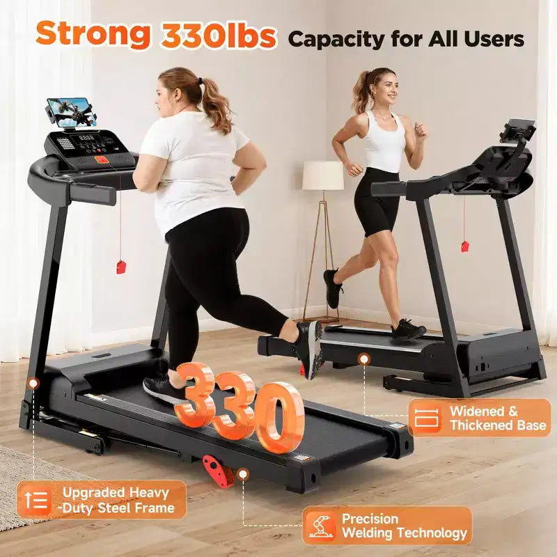 Tapis Roulant 3,55 HP con Inclinazione 10%, Capacità 145 kg, Pieghevole per Casa 12 km/h, 71 Programmi Smart, Controllo APP per Corsa e Camminata con Ginocchiere Gratuite