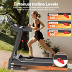 Tapis Roulant 3,55 HP con Inclinazione 10%, Capacità 145 kg, Pieghevole per Casa 12 km/h, 71 Programmi Smart, Controllo APP per Corsa e Camminata con Ginocchiere Gratuite