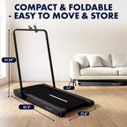 Squatz 2-in-1 Walking Pad with Vibration Plates and Handlebar  Compact Treadmill - Black