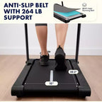 Squatz 2-in-1 Walking Pad with Vibration Plates and Handlebar  Compact Treadmill - Black