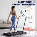 Squatz 2-in-1 Walking Pad with Vibration Plates and Handlebar  Compact Treadmill - Black