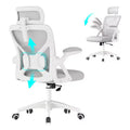 VASAGLE Ergonomic Mesh Office Chair with Adjustable Lumbar Support and Headrest, 90-105 Tilt Function, Wide Seat, FlipUp Armrests