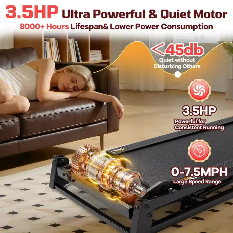 Tapis roulant 4 in 1 con inclinazione del 12%, tapis roulant portatile, tapis roulant pieghevole per casa e ufficio, tapis roulant silenzioso da 3,5 HP