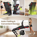 Folding Treadmills Clearance with 3.75HP Powerful Motor, 10% Manual Incline Electric Running Machine with Smart App Control, Extra Wide Running Belt