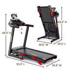 Folding Treadmills Clearance with 3.75HP Powerful Motor, 10% Manual Incline Electric Running Machine with Smart App Control, Extra Wide Running Belt