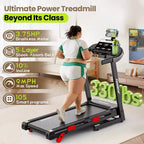 Folding Treadmills Clearance with 3.75HP Powerful Motor, 10% Manual Incline Electric Running Machine with Smart App Control, Extra Wide Running Belt