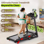 4 in-1 Treadmill for home, 3.75HP Foldable with 10% Incline, 0.9-14 km/h Walking Running Speed, Capacity 300lbs, 105 Programs, APP Control
