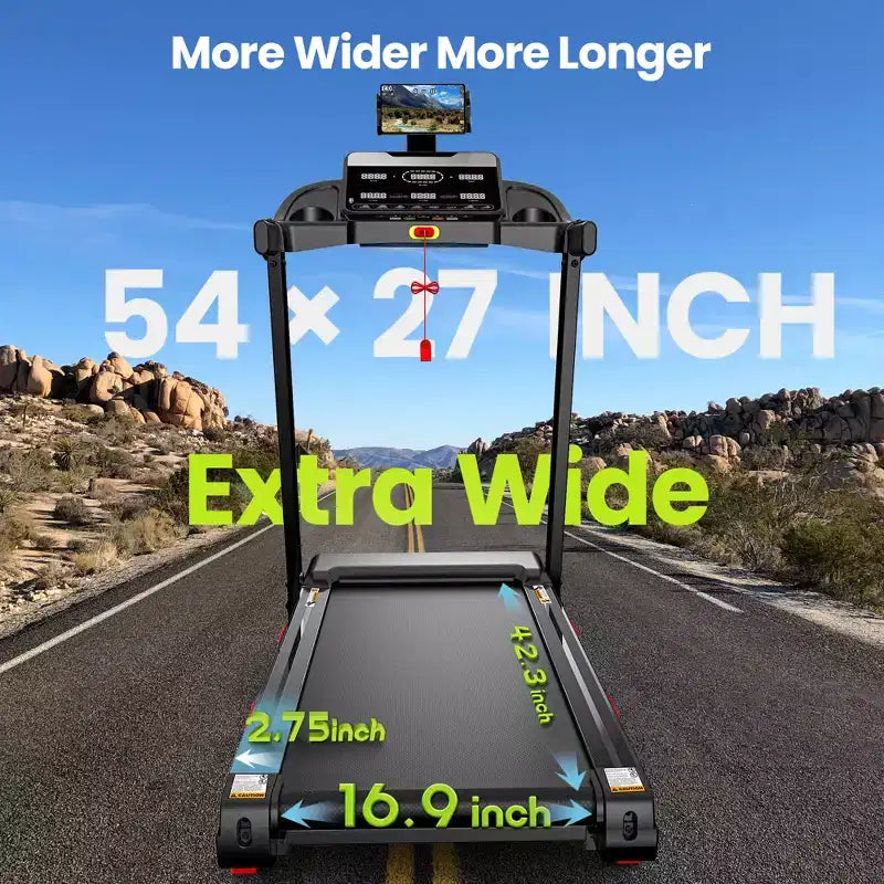 4 in-1 Treadmill for home, 3.75HP Foldable with 10% Incline, 0.9-14 km/h Walking Running Speed, Capacity 300lbs, 105 Programs, APP Control