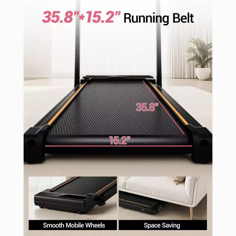Tapis Roulant 3 in 1 con Inclinazione al 16%, Tapis Roulant Pieghevole con Maniglia, Tapis Roulant Portatile per Casa Piccolo, Capacità 100 kg