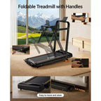 Tapis Roulant 3 in 1 con Inclinazione al 16%, Tapis Roulant Pieghevole con Maniglia, Tapis Roulant Portatile per Casa Piccolo, Capacità 100 kg