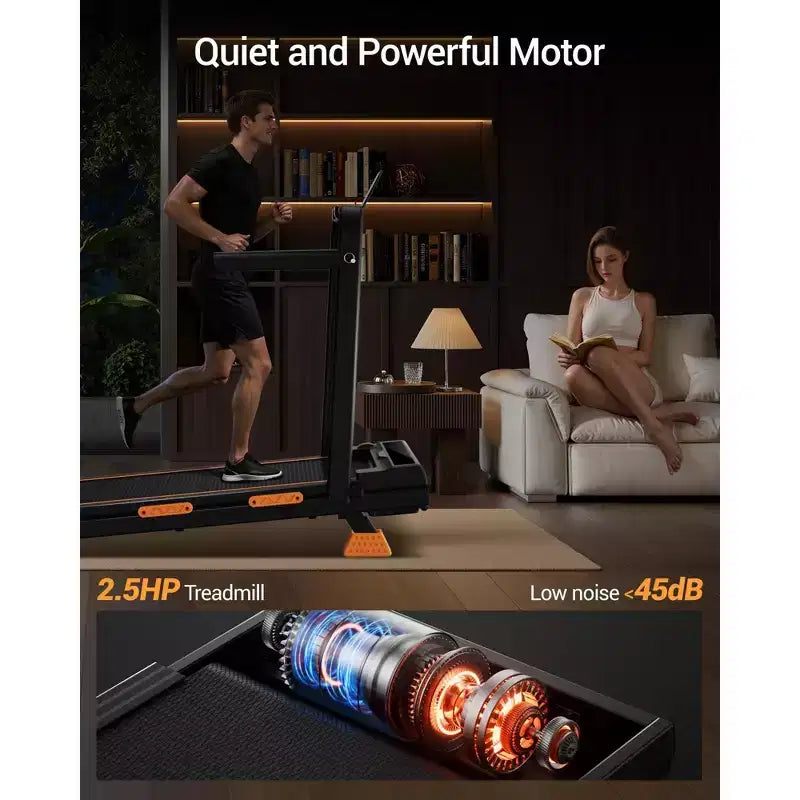 Tapis Roulant 3 in 1 con Inclinazione al 16%, Tapis Roulant Pieghevole con Maniglia, Tapis Roulant Portatile per Casa Piccolo, Capacità 100 kg