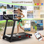 Home Treadmill with Quiet Motor, 0.69 MPH Speed, Incline, 350 lb Capacity, LED Display & Bluetooth