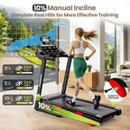 Home Treadmill with Quiet Motor, 0.69 MPH Speed, Incline, 350 lb Capacity, LED Display & Bluetooth