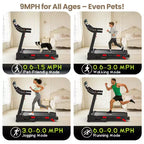 Smart Folding Treadmill for All Ages & Pets, 3.75HP Brushless Motor Running Machine, 10% Incline, 330lb Capacity, Quiet Home Gym Equipment