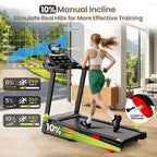 Smart Folding Treadmill for All Ages & Pets, 3.75HP Brushless Motor Running Machine, 10% Incline, 330lb Capacity, Quiet Home Gym Equipment