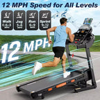 Home Treadmill with 5.0HP Brushless Motor, 400 lbs Capacity, 020% Auto Incline & App Connectivity