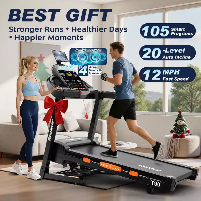 Home Treadmill with 5.0HP Brushless Motor, 400 lbs Capacity, 020% Auto Incline & App Connectivity