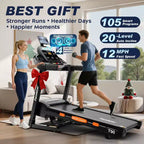 Home Treadmill with 5.0HP Brushless Motor, 400 lbs Capacity, 020% Auto Incline & App Connectivity