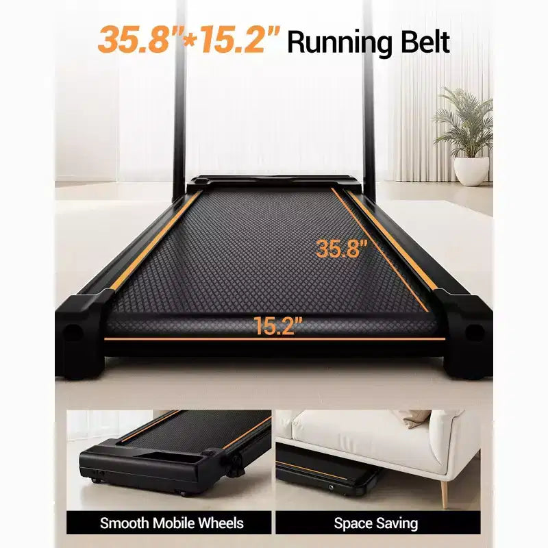 Tapis roulant pieghevole 4 in 1 con maniglia, tapis roulant da scrivania inclinabile al 14% per la casa, motore brushless silenzioso da 2,5 HP