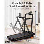 Tapis roulant pieghevole 4 in 1 con maniglia, tapis roulant da scrivania inclinabile al 14% per la casa, motore brushless silenzioso da 2,5 HP