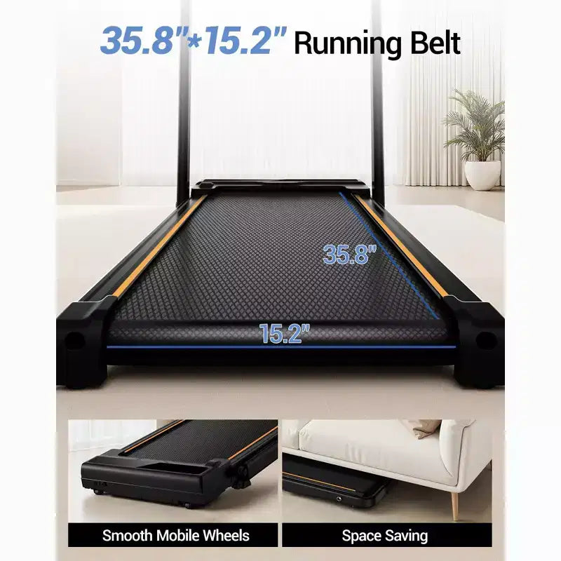 Tapis roulant pieghevole 4 in 1 con maniglia, tapis roulant da scrivania inclinabile al 14% per la casa, motore brushless silenzioso da 2,5 HP