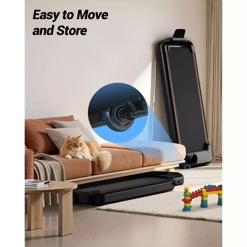 15% Incline Walking Pad Treadmill with Handle Bar - 2.5HP Quiet Folding Treadmill for Home Office Under Desk Portable Walking Pad with 220LBS Capacity