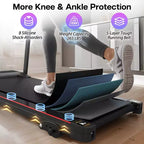 NAYSAYE Foldable Incline Treadmill, Walking Running Machine with Heart Rate Monitor & Cup Holder for Home Gym, Black, 48.62*25.19*46.65