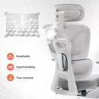 Ergonomic Mesh Office Chair with Adjustable Lumbar Support, Headrest and Footrest, 3D Armrests, Swivel Task Chair for Heavy Users