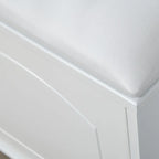 Shoe Storage Bench with PU Cushion and Movable Drawer