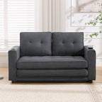 Foldable Tufted Loveseat with Pull Out Bed and Side Pockets