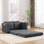 Foldable Tufted Loveseat with Pull Out Bed and Side Pockets