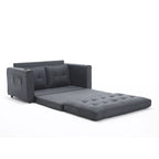 Foldable Tufted Loveseat with Pull Out Bed and Side Pockets