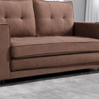 Foldable Tufted Loveseat with Pull Out Bed and Side Pockets