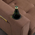 Foldable Tufted Loveseat with Pull Out Bed and Side Pockets